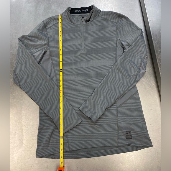 Nike Pro Combat 1/4 Zip Pullover Mens Medium Dri-Fit Hyperwarm Lite Fitted Gray - Picture 1 of 8